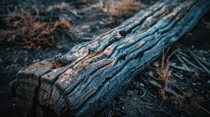 Fototapeta premium Captivating High Angle Shot of Detailed Wooden Beam Texture in Sunshine