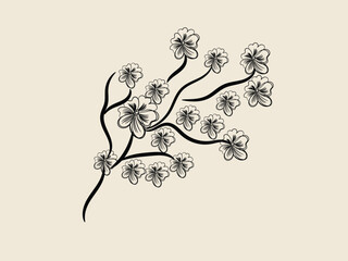 Flat design simple flower outline