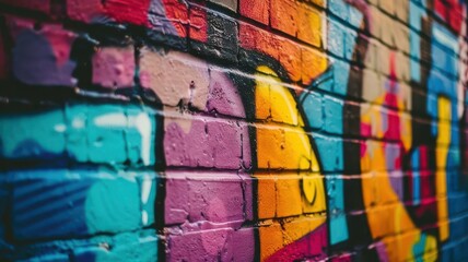 A creative photo of a vibrant graffiti wall