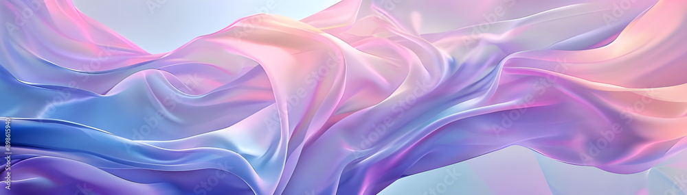 Poster An abstract image with soft pastel colors forming flowing shapes, creating a dreamy and soothing background.