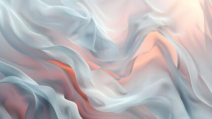 Fototapeta premium A serene abstract image featuring soft wave patterns in gentle pastel hues of pink and white, creating a calming and elegant effect.