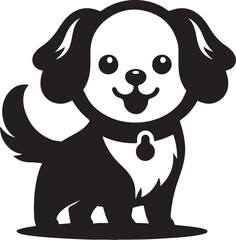 Cute Puppy Dog Silhouettes Vector Illustration on a White Background