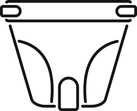 recommend clip art: Line drawing of an adult diaper emphasizing its key features, suitable for healthcare and medical publications