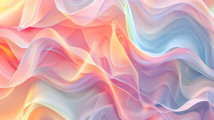 Obraz premium A beautiful abstract composition of soft pastel waves creating a dreamy and serene visual effect, perfect for backgrounds.