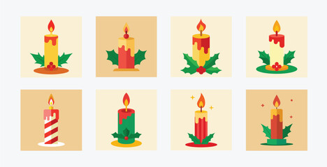 Christmas Candle Stick - Festive Printable Graphics Design