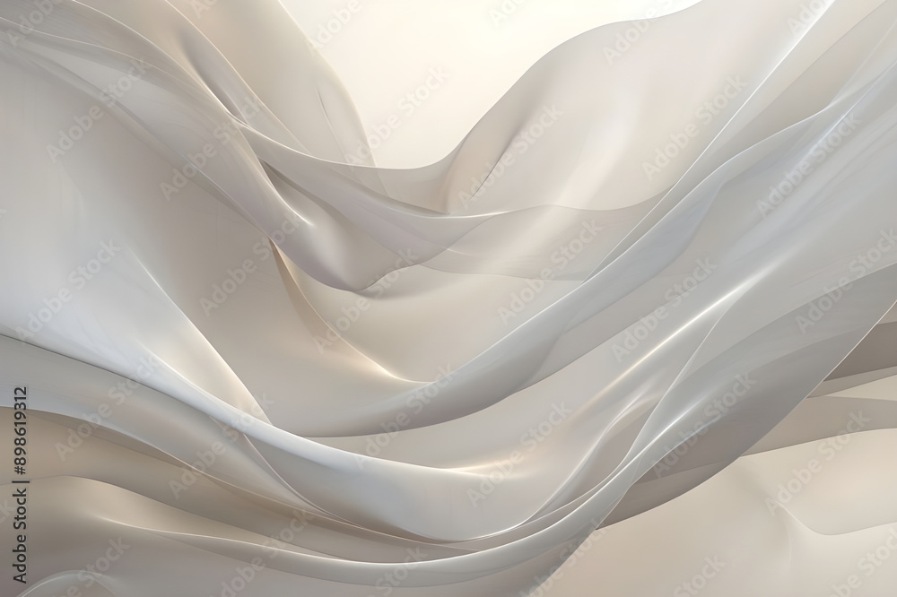 Poster A mesmerizing abstract art piece featuring flowing smoke patterns in serene grey tones, creating a tranquil and fluid visual effect.