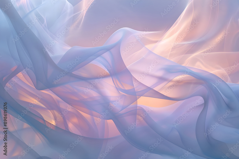 Poster A mesmerizing abstract art piece featuring flowing smoke patterns in serene grey tones, creating a tranquil and fluid visual effect.