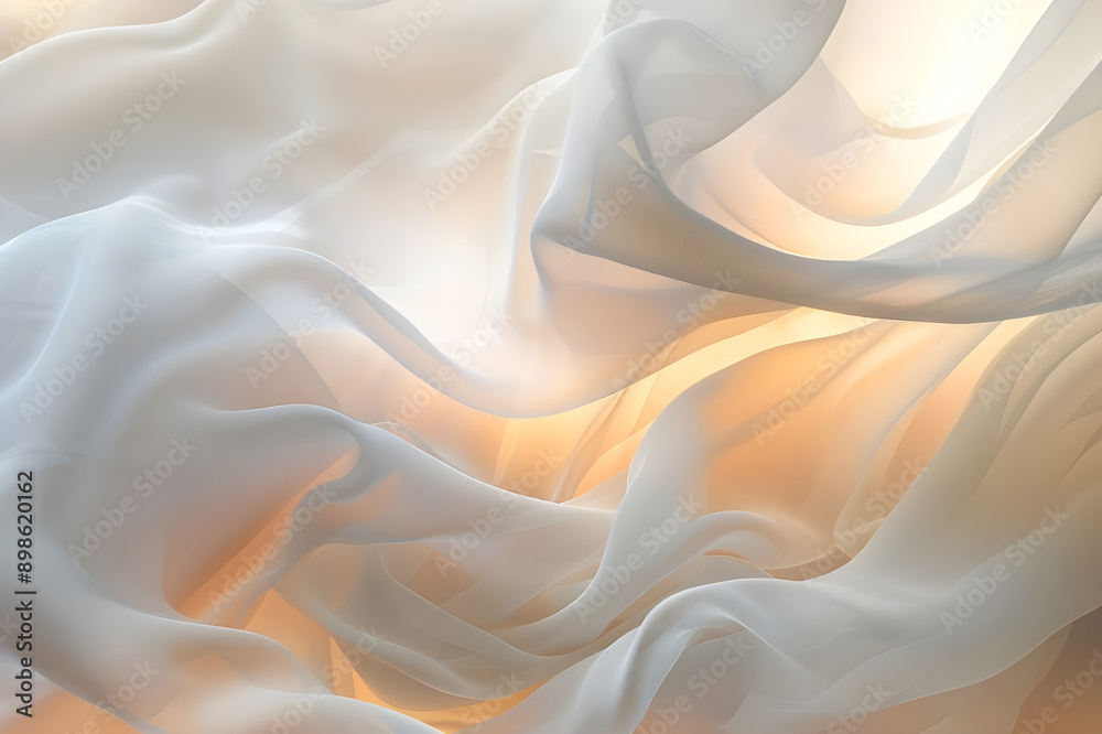 Poster A mesmerizing abstract art piece featuring flowing smoke patterns in serene grey tones, creating a tranquil and fluid visual effect.
