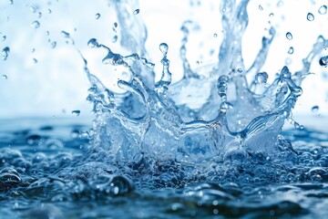 Water splash with droplets cool and dynamic representing freshness and energy detailed and bright