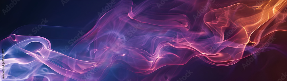 Aufkleber Colorful and vibrant abstract smoke patterns flowing against a gradient background, creating a dynamic and ethereal visual effect.
