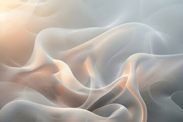 Obraz premium Delicate abstract design featuring soft floral shapes in pastel colors, creating a dreamy and ethereal atmosphere with gentle flow.