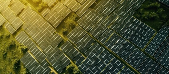 Aerial View of a Solar Panel Farm