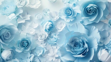 watercolor painting of blue roses, with soft shades and delicate details
