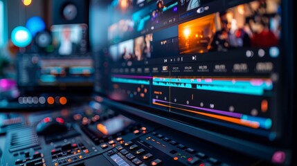Naklejka premium Video Editing Workstation.