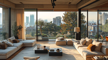 Fototapeta premium Luxurious Villa Living Rooms with Stunning Views