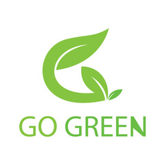 go green logo design vector