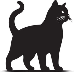 Black Cate Silhouettes Vector Style Illustration on a White Background