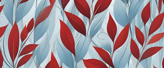 vector leaves natural seamless wallpapers Light Pattern gradient abstract pattern leaves backdrop Blue trendy Red elegant fabric