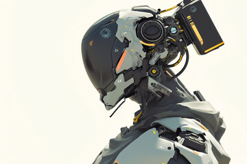 Futuristic robotic figure with advanced technology, showcasing innovation in artificial intelligence and modern engineering.