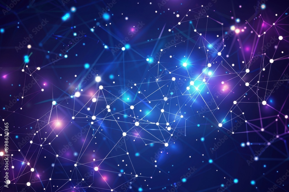 Poster polygonal network connection lines and dots background design. global system graphic vector for data