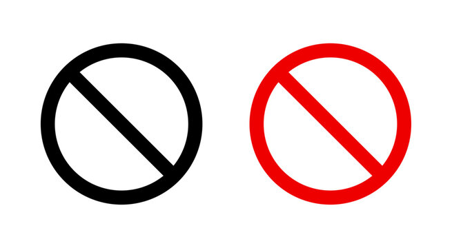 Prohibition sign set