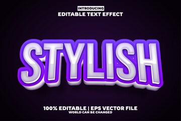 Stylish editable text effect in new modern trend style