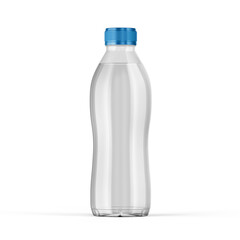 water in blank plastic bottle with cap on white background, 3d illustration, 3d rendering, Mockups for Branding and Packaging Design Mockups for Branding and Packaging Design