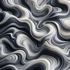 Obraz premium Sea wave emotion. Fluid waviness of a soft surface. 3D illustration of a field of strings twisted in an abstract pattern