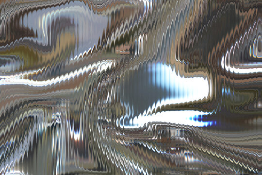 Ribbed reeded glass abstract iridescent background Holographic curved waves acrylic texture. Liquid paint Fluted smeared art artistic background. Abstract art for covers, screensavers, wallpapers etc