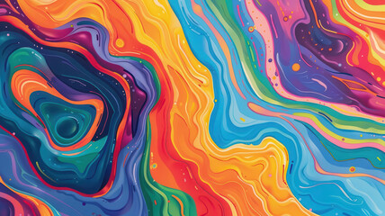 Obraz premium A psychedelic art piece with vibrant, swirling colors and patterns, representing the complexity and dynamic nature of financial data analysis.