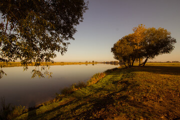 sunset on the river