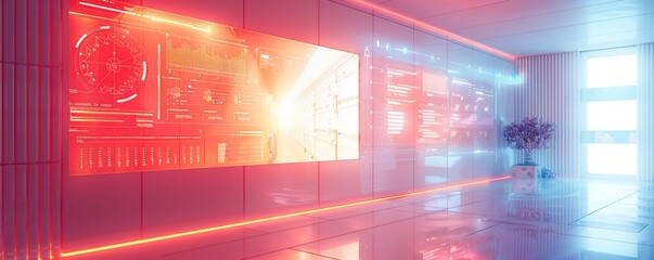 High-tech futuristic digital interface for data analysis and technology background