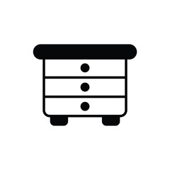 drawer glyph icon with white background vector stock illustration