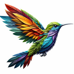 colored hummingbird images on white background