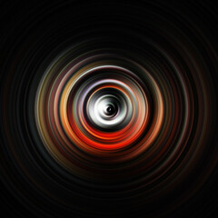 Colorful radial motion effect. Abstract rounded background. Color curves and sphere.