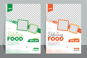 Food Flyer Template design, restaurant food flyer, fast food template vector illustration.	