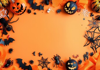 Halloween Decorations Flat Lay