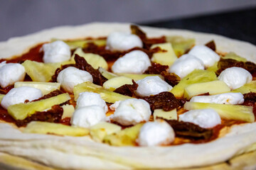 Traditional Brazilian rustic artisan pizza