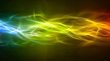 Obraz premium Wavy lines in green, yellow, and blue forming an abstract textured background