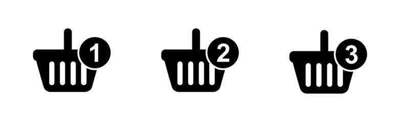 Shopping basket icon set vector