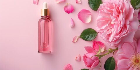 Rose Scented Serum with Delicate Pink Flowers
