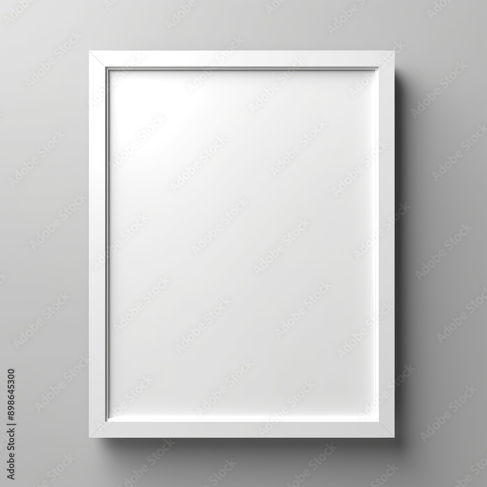 Wall mural white frame on wall. generated ai