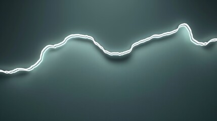 Bright neon light forming a crack shape over a dark wall background