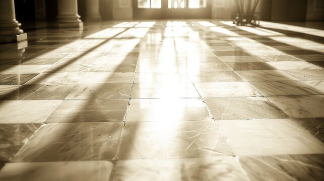Elegant Low Angle Shot of Intricate Marble Floor Design in Vei 8 - Large JPEG File