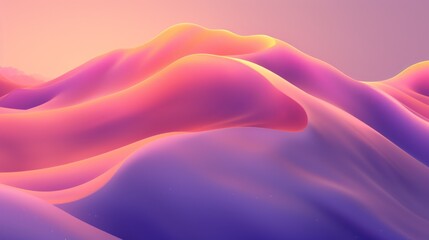 Obraz premium Flowing smooth waves of purple and pink in an abstract background, evoking movement and energy