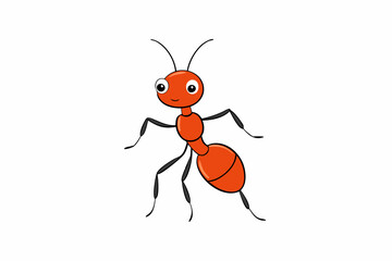 Detailed vector illustration of an ant, ideal for educational materials, nature-themed projects, insect studies, and children's books.