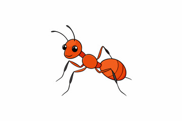 Detailed vector illustration of an ant, ideal for educational materials, nature-themed projects, insect studies, and children's books.