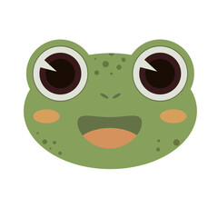 cute frog head. Frog vector flat icon. Isolated frog face emoji illustration