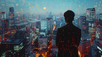 Dynamic Split-Screen View of Global Commodity Trading in New York, London, and Tokyo at Night