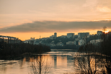 Sunset over the river